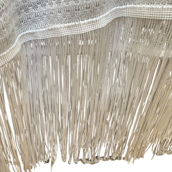H&M Divided Tank Top Size M White Crochet Fringe Boho Western‎ Festival Y2K - Picture 4 of 6